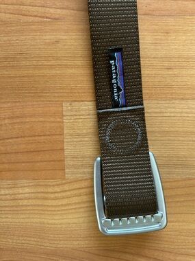 Patagonia Brown Webbing Belt with Silver Buckle